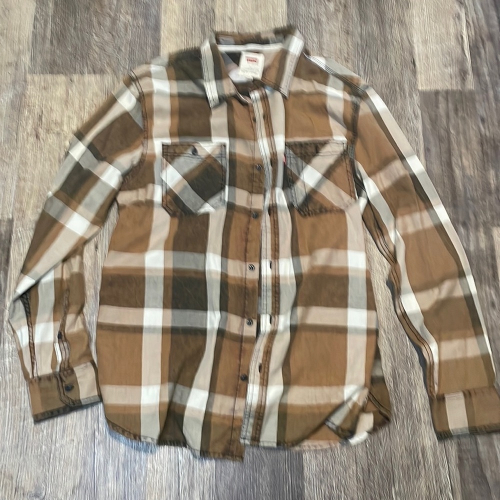Levi's brown plaid button up